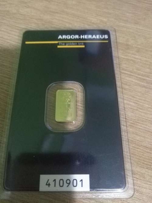 LOT OF 5X 1 GRAM .9999 PURE FINE GOLD BARS WITH UNIQUE SERIAL NUMBER AND ESSAY CARD (BID PER BAR)
