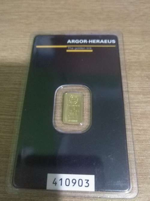 LOT OF 5X 1 GRAM .9999 PURE FINE GOLD BARS WITH UNIQUE SERIAL NUMBER AND ESSAY CARD (BID PER BAR)