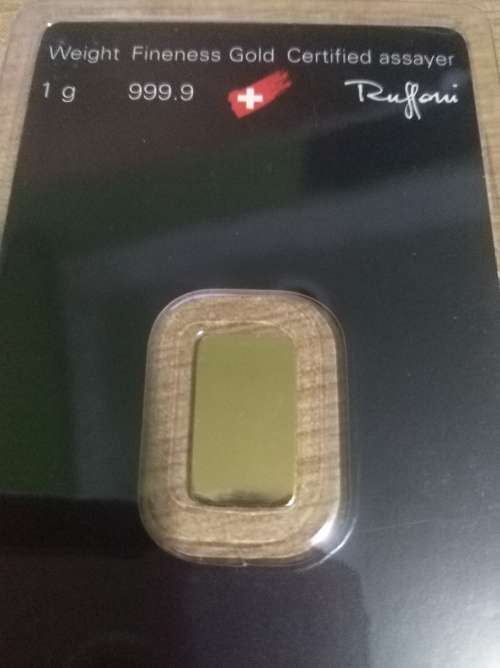 LOT OF 5X 1 GRAM .9999 PURE FINE GOLD BARS WITH UNIQUE SERIAL NUMBER AND ESSAY CARD (BID PER BAR)