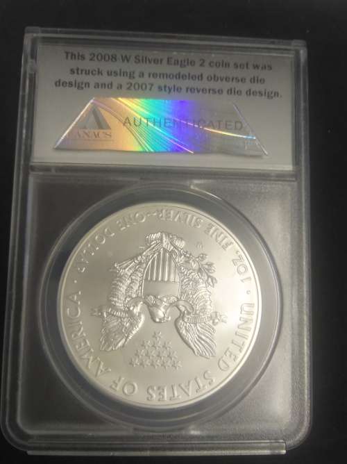 THE FINEST 2008 1OZ. SILVER EAGLE GRADED SP70 BY ANACS.