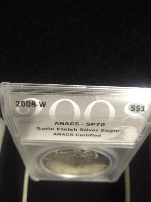 THE FINEST 2008 1OZ. SILVER EAGLE GRADED SP70 BY ANACS.