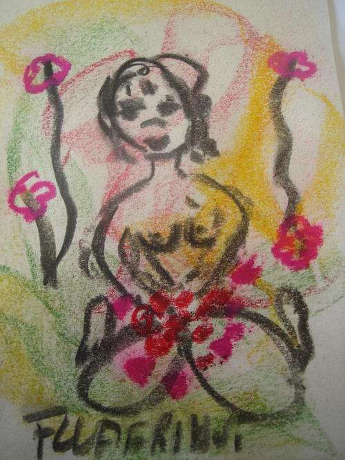 195x125mm Frans Claerhout, Seated girl with flowers, certificate included