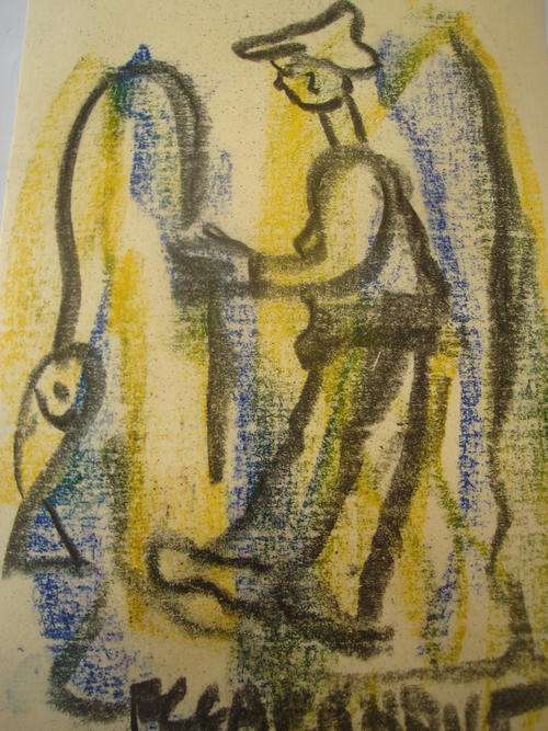 195x125mm Frans Claerhout, Fisherman with rod, certificate included Weekend special