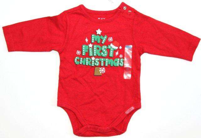 " The Children's Place " Long Sleeved Body Suit Romper 0-3 months "My First Christmas"