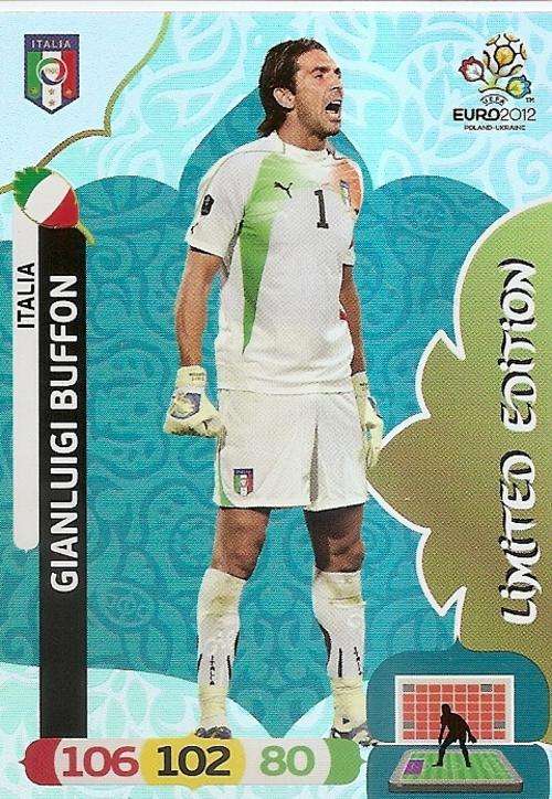 GIANLUIGI BUFFON - PANINI `UEFA EURO 2012` COLLECTION - RARE LIMITED EDITION TRADING CARD