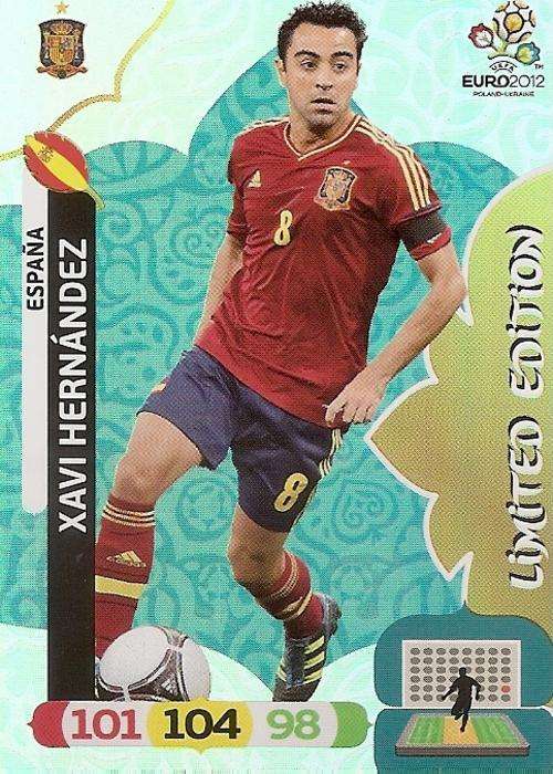 XAVI HERNANDEZ  - PANINI `UEFA EURO 2012` COLLECTION - RARE LIMITED EDITION TRADING CARD