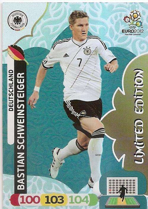 BASTIAN SCHWEINSTEIGER - PANINI `UEFA EURO 2012` COLLECTION - RARE LIMITED EDITION TRADING CARD