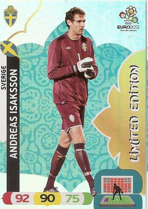 ANDREAS ISAKSSON - PANINI `UEFA EURO 2012` COLLECTION -  RARE LIMITED EDITION TRADING CARD