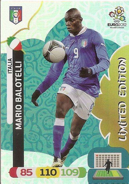 MARIO BALOTELLI - PANINI `UEFA EURO 2012` COLLECTION - RARE LIMITED EDITION TRADING CARD