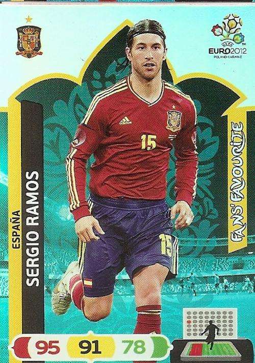 SERGIO RAMOS - PANINI ADRENALYN EURO 2012 -  "FANS FAVOURITE" TRADING CARD