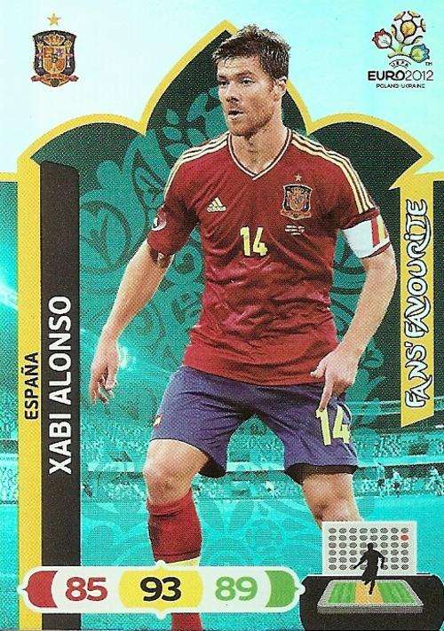 XABI ALONSO - PANINI ADRENALYN EURO 2012 - `FANS FAVOURITE` TRADING CARD