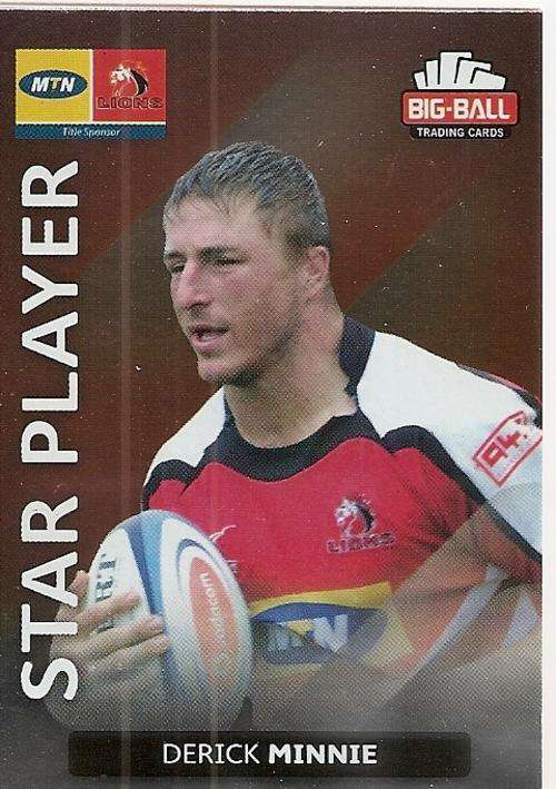 BIG BALL RUGBY COLLECTION  2012 - DERICK MINNIE `STAR PLAYER` FOIL CARD 105