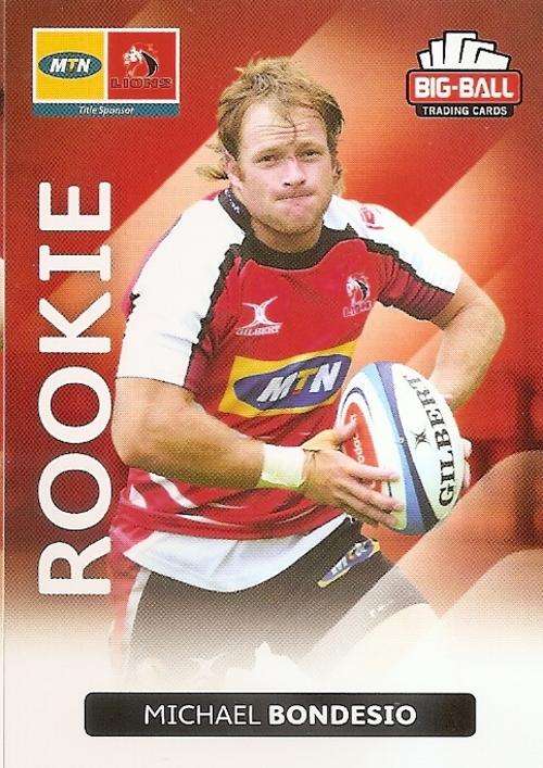 BIG BALL RUGBY COLLECTION  2012 - MICHAEL BONDESIO "ROOKIE" CARD