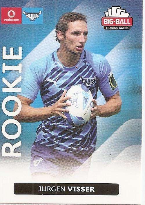 BIG BALL RUGBY COLLECTION  2012 - JURGEN VISSER `ROOKIE` CARD 034
