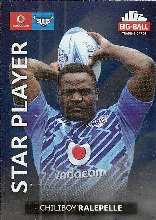 BIG BALL RUGBY COLLECTION  2012 - CHILIBOY RALEPELLE `STAR PLAYER` FOIL TRADING CARD 005