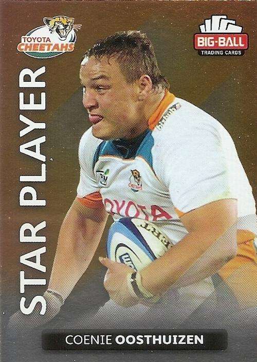BIG BALL RUGBY COLLECTION  2012 - COONIE OOSTHUIZEN `STAR PLAYER` FOIL CARD 54