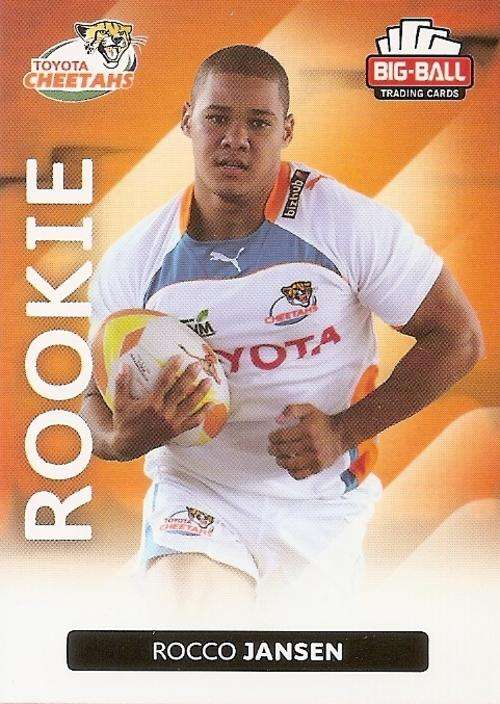 ROCCO JANSEN  - BIG BALL RUGBY COLLECTION  2012 - THE CHEETHAS `ROOKIE` CARD 92
