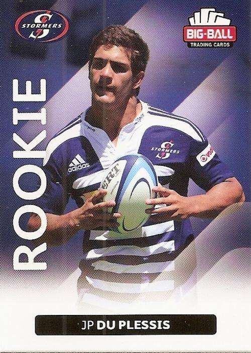 BIG BALL RUGBY COLLECTION 2012 - JP DU PLESSIS "ROOKIE" CARD