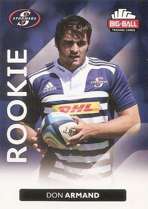 DON ARMAND - BIG BALL RUGBY COLLECTION  2012 - THE STORMERS `ROOKIE` CARD 171
