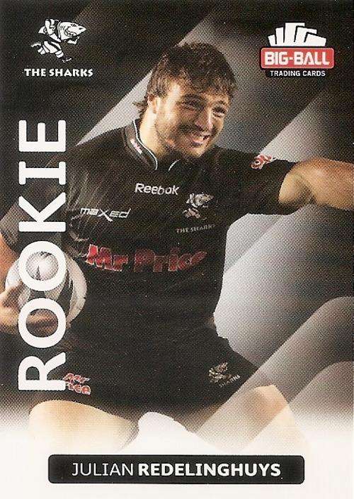 BIG BALL RUGBY COLLECTION 2012 - JULIAN REDELINGHUYS "ROOKIE" CARD 225
