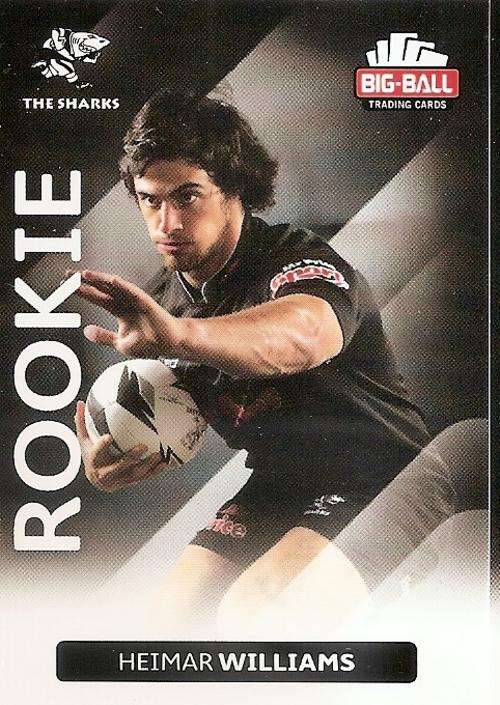 BIG BALL RUGBY COLLECTION 2012 - HEIMAR WILLIAMS "ROOKIE" CARD 219