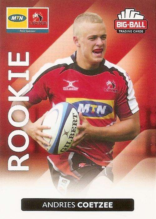 BIG BALL RUGBY COLLECTION 2012 - ANDRIES COETZEE "ROOKIE" CARD 112
