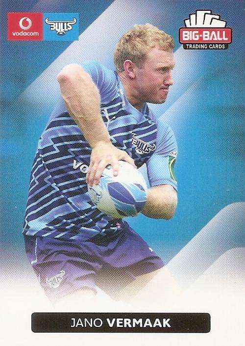JANO VERMAAK - BIG BALL RUGBY COLLECTION  2012 - BLUE BULLS BASE CARD 29