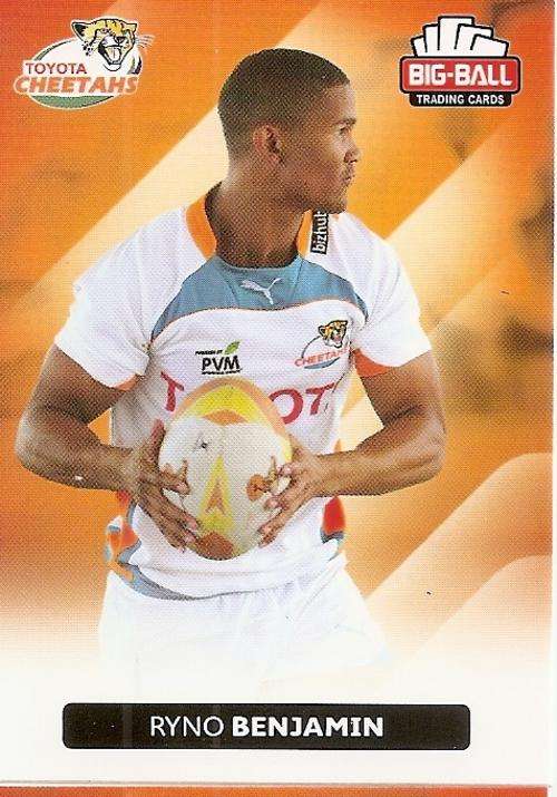 RYNO BENJAMIN - BIG BALL RUGBY COLLECTION  2012 - THE CHEETAHS BASE CARD 94