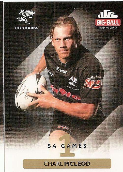 CHARL MCLEOD - BIG BALL RUGBY COLLECTION  2012 - THE SHARKS BASE CARD 212