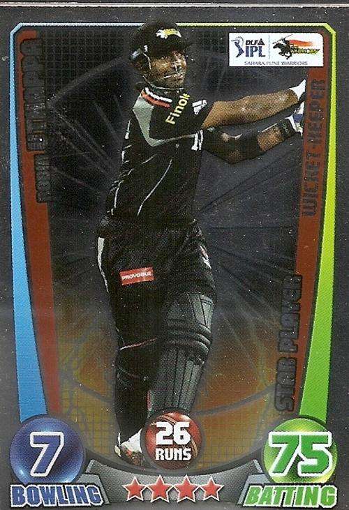 CRICKET ATTAX IPL LEAGUE 2012 - ROBIN UTHAPPA `STAR PLAYER` FOIL CARD