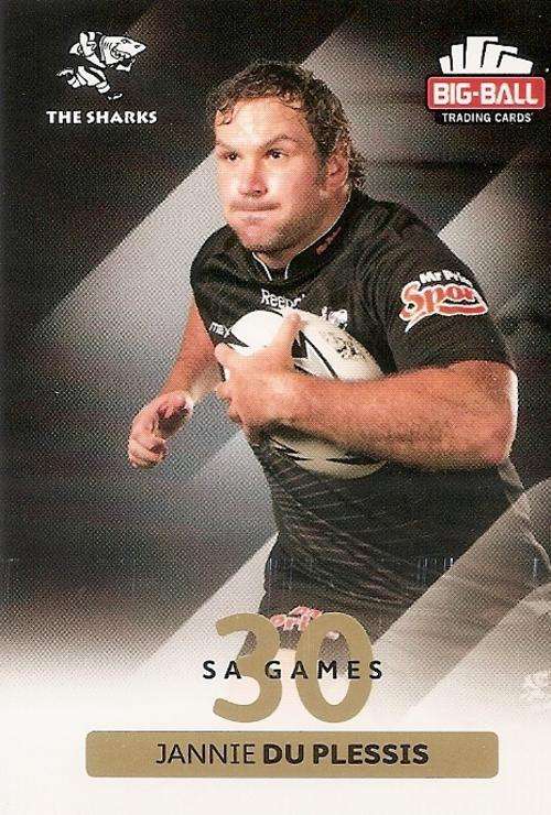 BIG BALL RUGBY COLLECTION 2012 - THE SHARKS BASE CARD 222