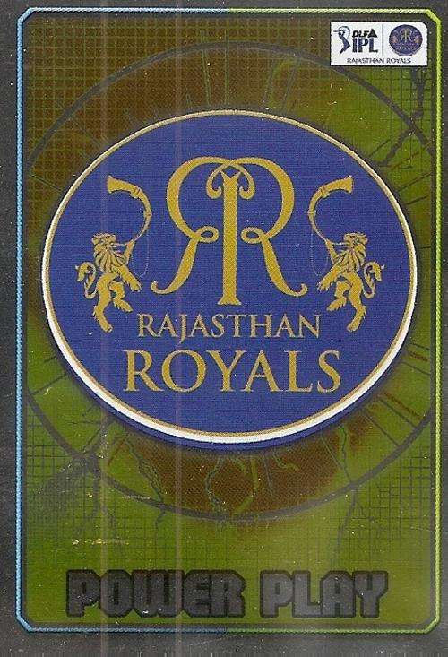 CRICKET ATTAX IPL LEAGUE 2012 - RAJASTHAN ROYALS "POWER PLAY" FOIL CARD