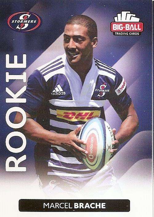 MARCEL BRACHE  - BIG BALL RUGBY COLLECTION  2012 - THE STORMERS  `ROOKIE` CARD 185