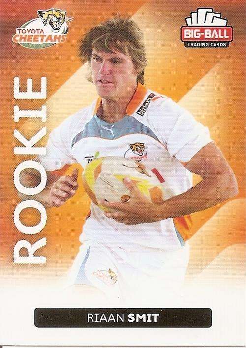 RIAAN SMIT - BIG BALL RUGBY COLLECTION  2012 - THE CHEETHAS  `ROOKIE` CARD 090