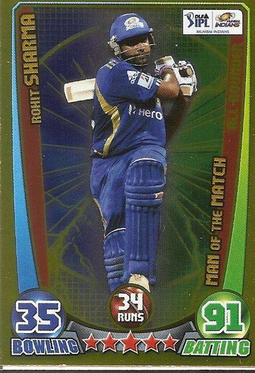 CRICKET ATTAX IPL LEAGUE 2012 - RONIT SHARMA "MAN of the MATCH" FOIL CARD