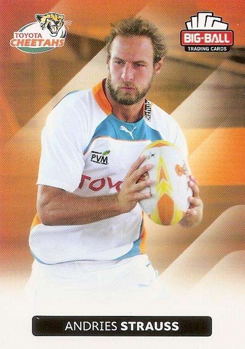 ANDRIES STRAUSS - BIG BALL RUGBY COLLECTION  2012 - THE CHEETAHS BASE CARD 61