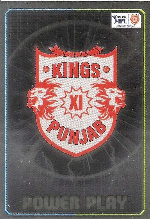 CRICKET ATTAX IPL LEAGUE 2012 - KINGS X1 PUNJAB "POWER PLAY" FOIL CARD