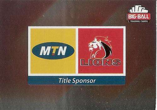 BIG BALL RUGBY COLLECTION  2012 - THE LIONS `LOGO` FOIL CARD 101