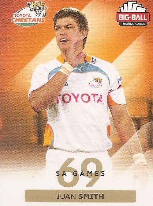 JUAN SMITH - BIG BALL RUGBY COLLECTION  2012 - THE CHEETAHS BASE CARD 76