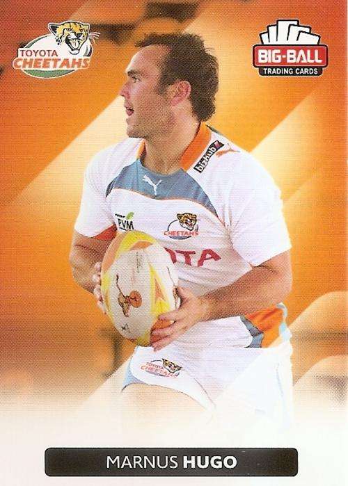 MARNUS HUGO - BIG BALL RUGBY COLLECTION  2012 - THE CHEETAHS BASE CARD 82