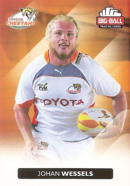 JOHAN WESSELS - BIG BALL RUGBY COLLECTION  2012 - THE CHEETAHS BASE CARD 75