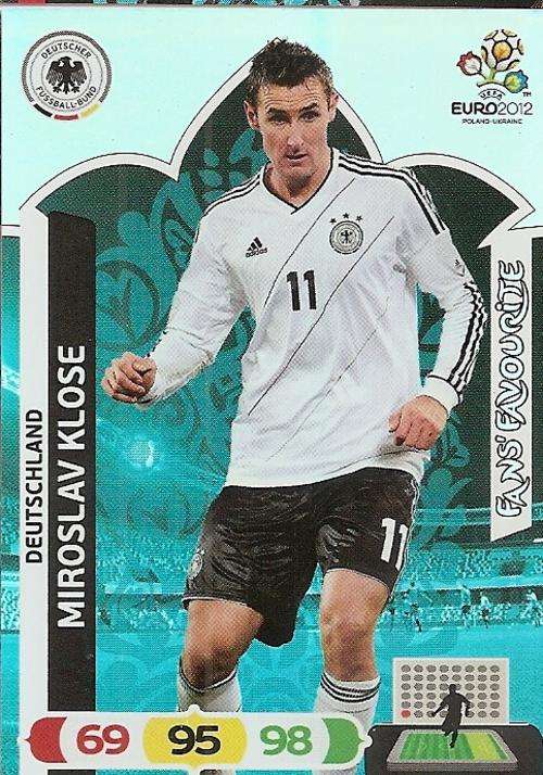 MIROSLAV KLOSE - PANINI ADRENALYN EURO 2012 - "FANS FAVOURITE" TRADING CARD