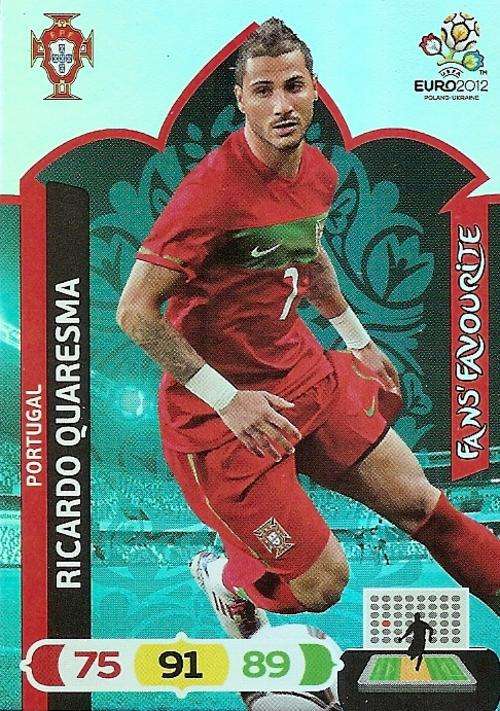 RICARDO QUARESMA - PANINI ADRENALYN EURO 2012 - "FANS FAVOURITE" TRADING CARD