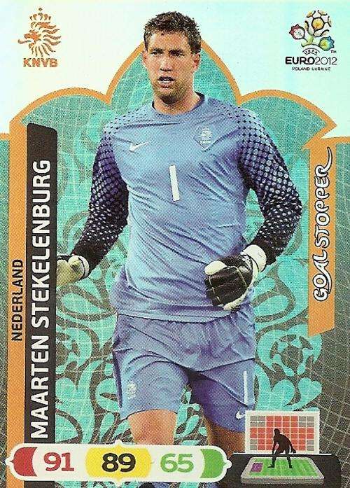 MAARTEN STEKELENBURG - PANINI ADRENALYN EURO 2012 - `GOAL STOPPER` TRADING CARD