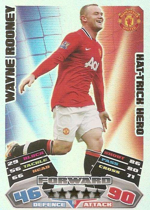 MATCH ATTAX EXTRA 2012 - WAYNE ROONEY "HAT TRICK HERO" CARD