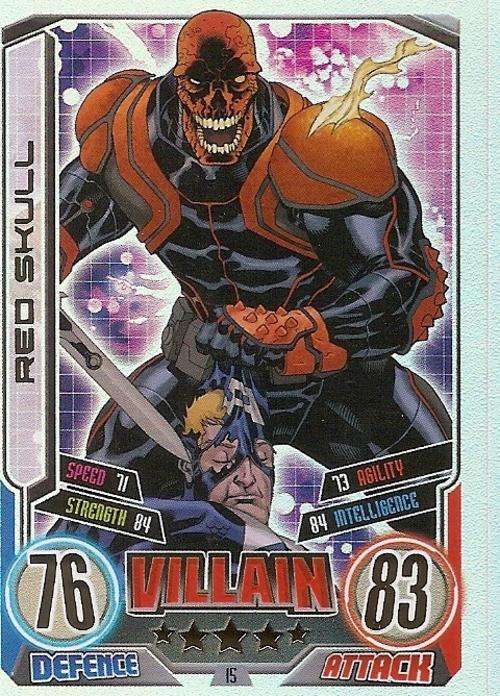 MARVEL HERO ATTAX II 2012 AVENGERS - RED SKULL `RAINBOWL FOIL` TRADING CARD 15