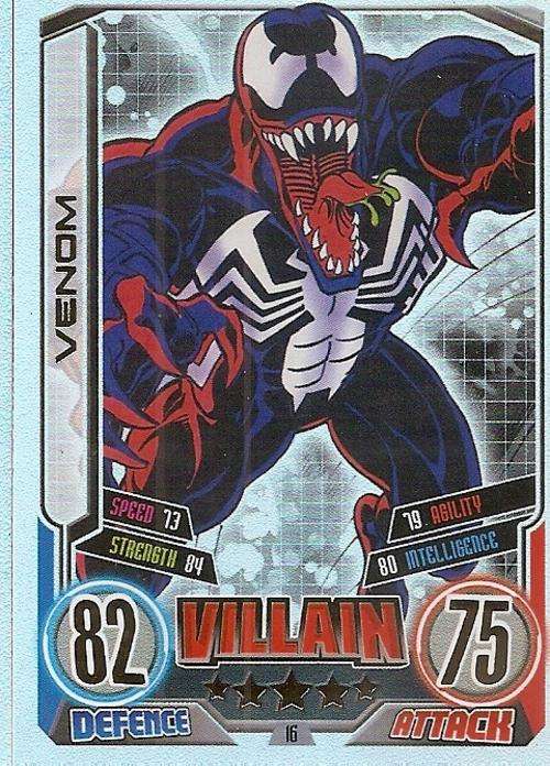 MARVEL HERO ATTAX II 2012 AVENGERS - VENOM `RAINBOWL FOIL` TRADING CARD 16