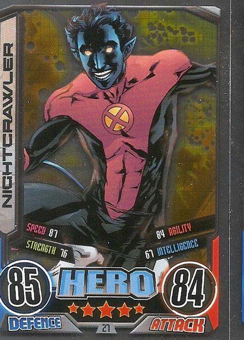 NIGHTCRAWLER - MARVEL HERO ATTAX II 2012 AVENGERS - "FOIL" TRADING CARD 27