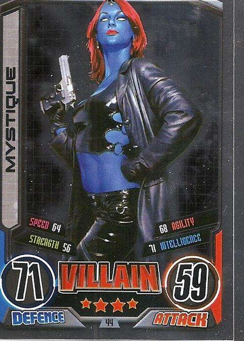 MYSTIQUE - MARVEL HERO ATTAX II 2012 AVENGERS - "FOIL" TRADING CARD 44