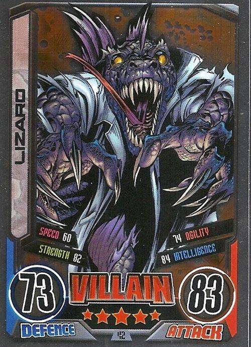 LIZARD - MARVEL HERO ATTAX II 2012 AVENGERS - "FOIL" TRADING CARD 42